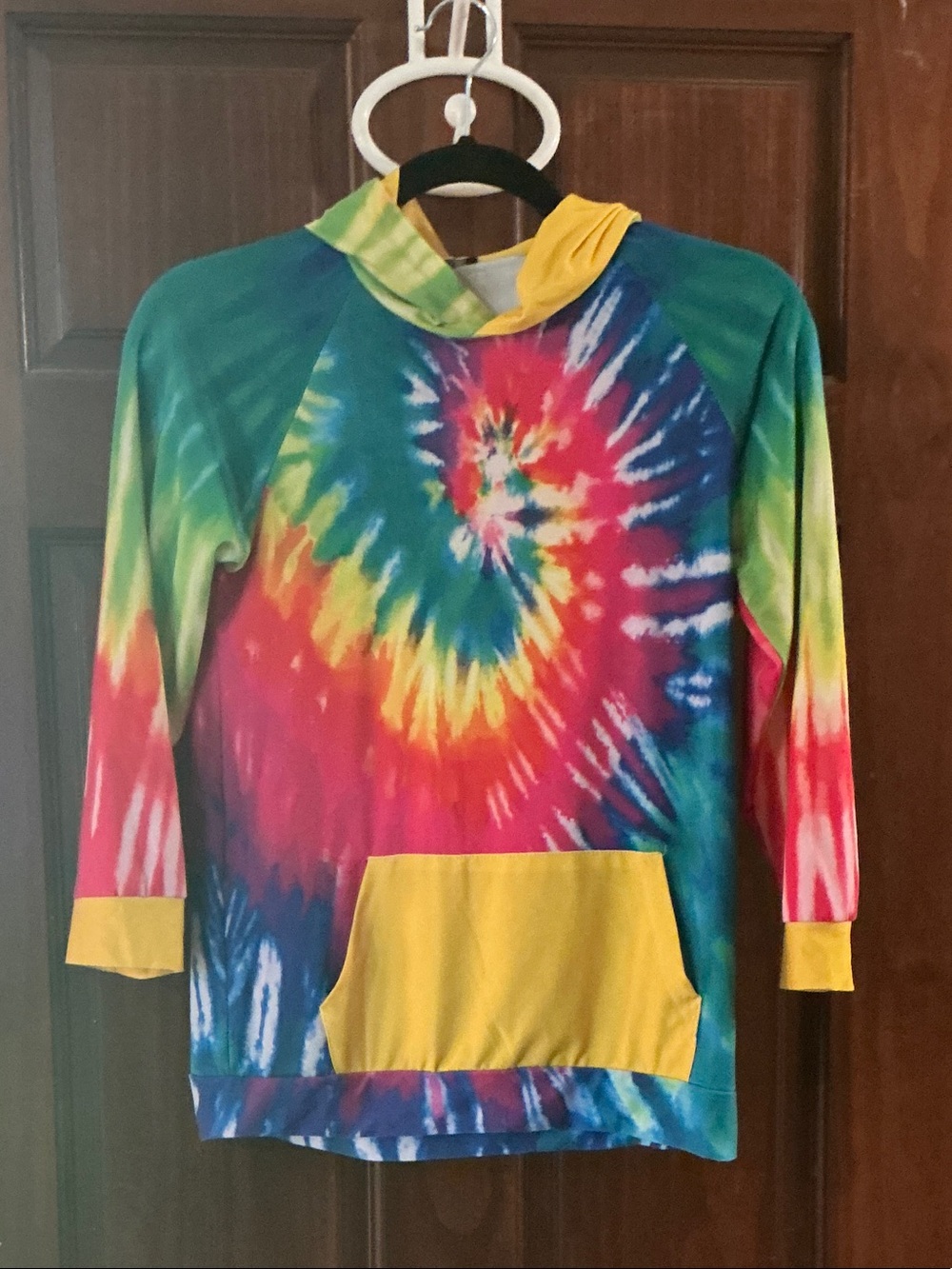 Kids Tie-Dye Hoodie Sweatshirt - Yellow Accent